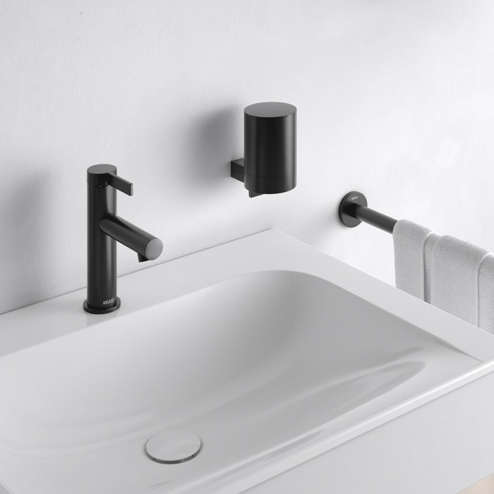 Keuco IXMO Pure Black Selection Einhebel-Waschtischmischer 130, ohne Ablaufgarnitur