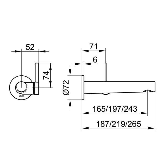 Keuco IXMO Pure Black Selection Einhebel-Waschtischmischer, Unterputz, rund