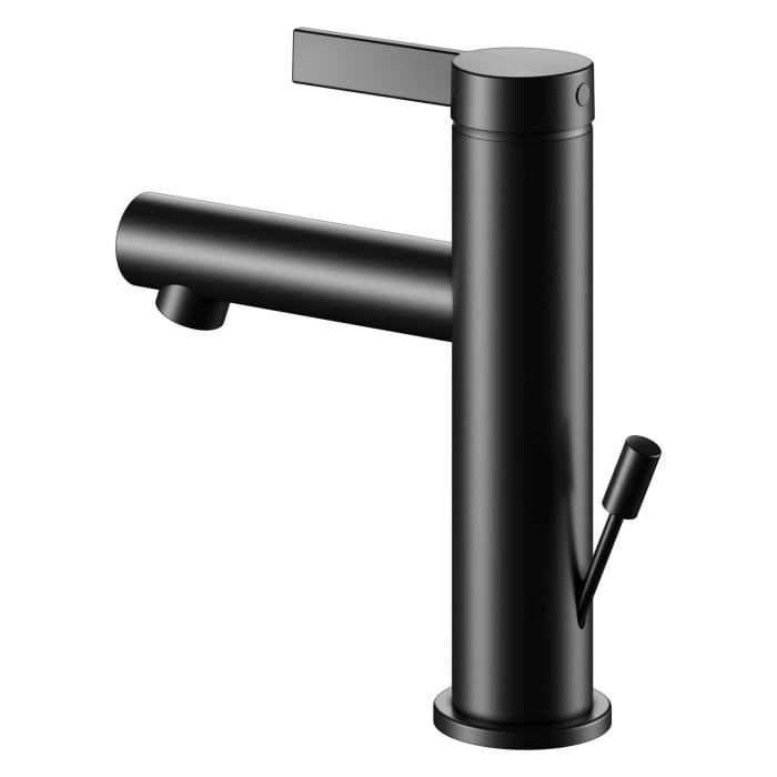 Keuco IXMO Pure Black Selection Einhebel-Waschtischmischer 100, mit Zugstangen-Ablaufgarnitur