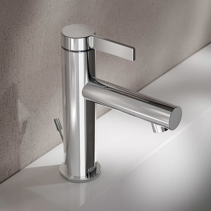 Keuco IXMO Pure Einhebel-Waschtischmischer 130, mit Zugstangen-Ablaufgarnitur