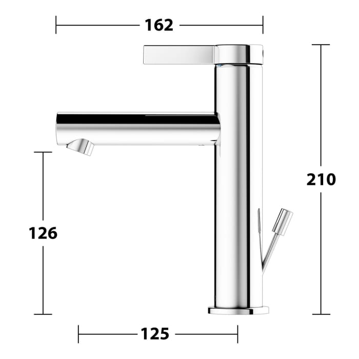 Keuco IXMO Pure Einhebel-Waschtischmischer 130, mit Zugstangen-Ablaufgarnitur