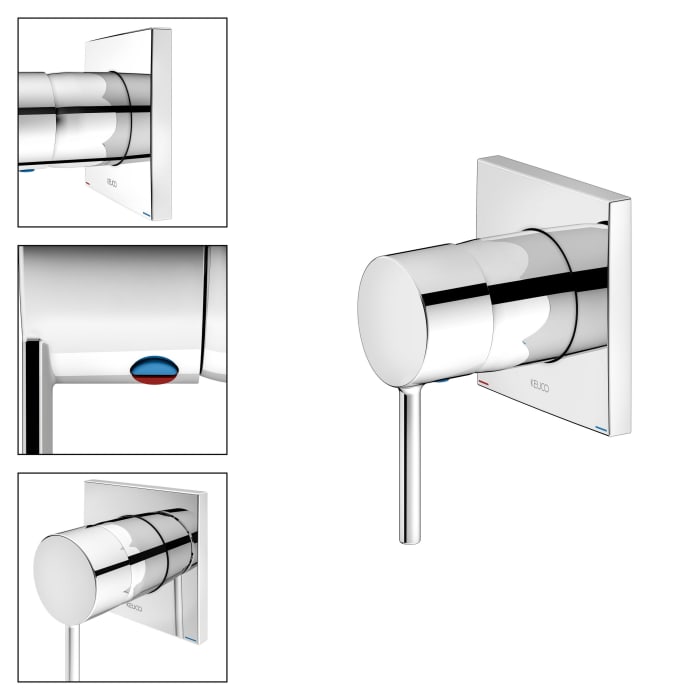 Keuco IXMO Soft Unterputz-Einhebelmischer für Wanne & Dusche, eckig