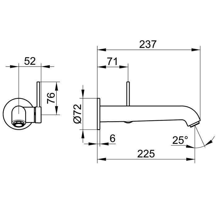 Keuco IXMO Soft Black Selection Einhebel-Waschtischmischer, Unterputz, rund