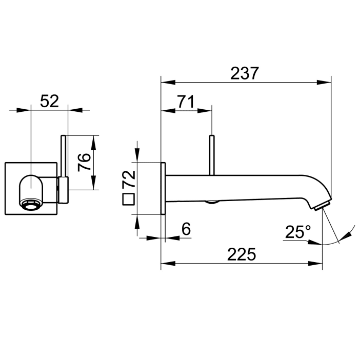 Keuco IXMO Soft Black Selection Einhebel-Waschtischmischer, Unterputz, eckig