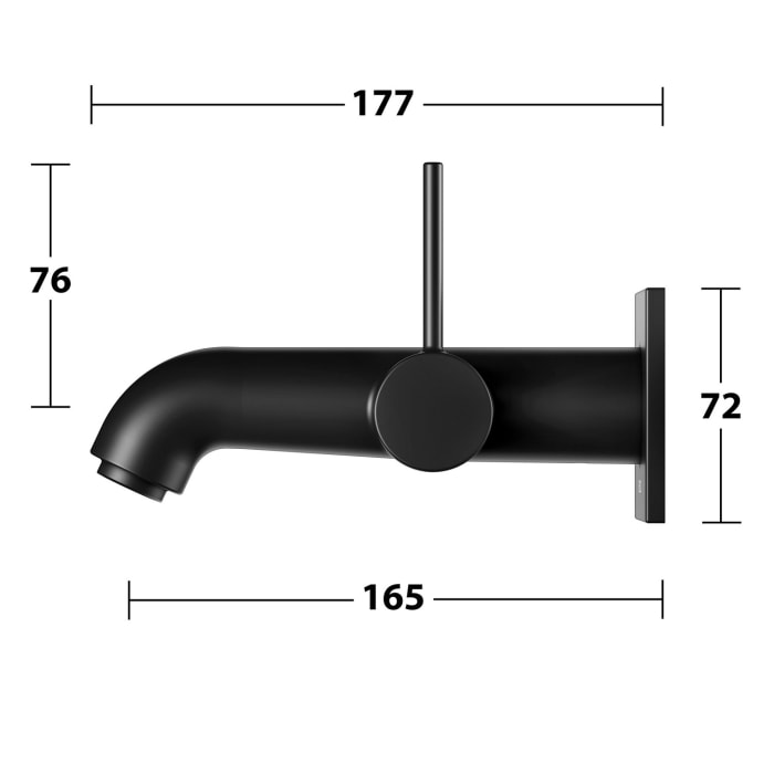 Keuco IXMO Soft Black Selection Einhebel-Waschtischmischer, Unterputz, eckig