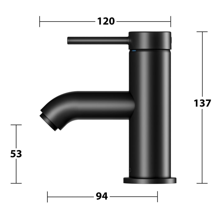 Keuco IXMO Soft Black Selection Einhebel-Waschtischmischer 60 ohne Ablaufgarnitur