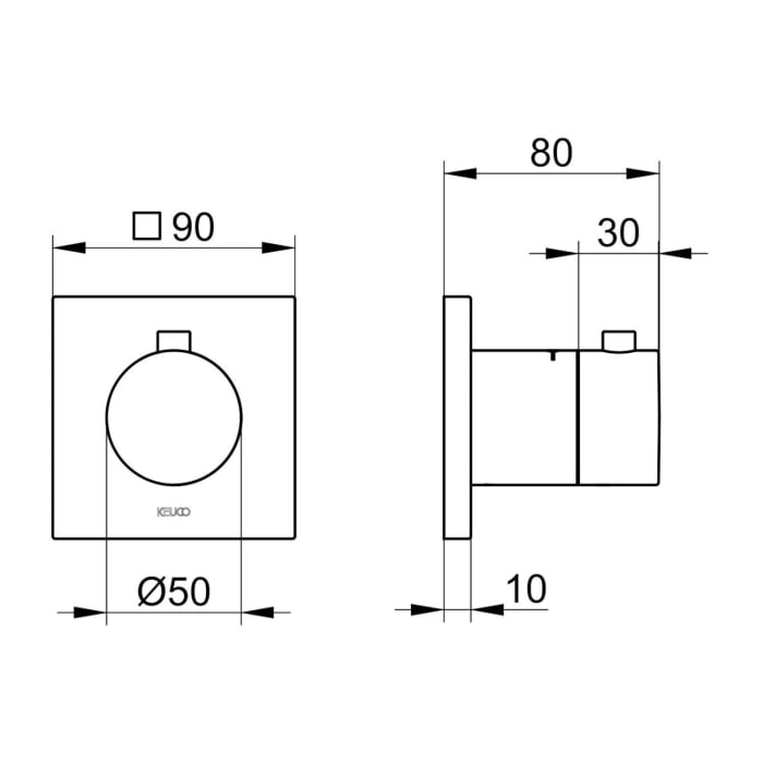 Keuco IXMO Thermostatarmatur Unterputz, eckig