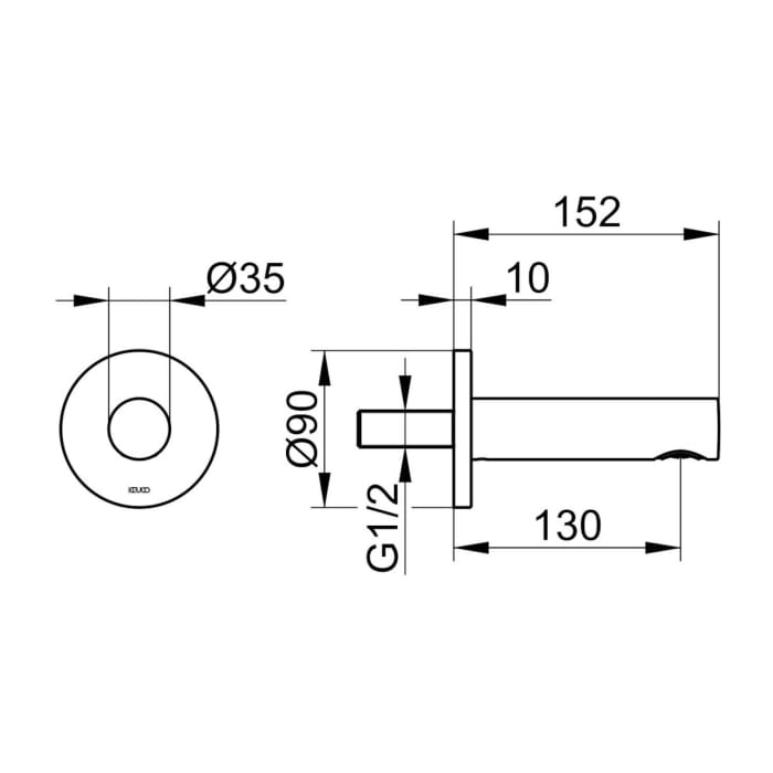 Keuco IXMO Wanneneinlauf Unterputz, Ausladung 13 cm, Rosette rund