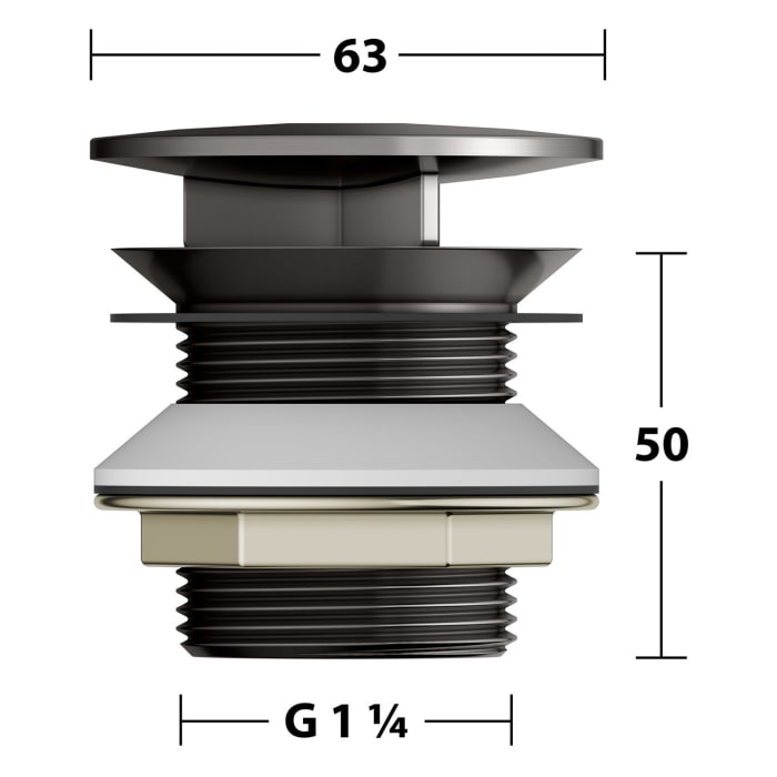 Keuco Universal Schaftventil G 1¼ für Waschtische ohne Überlauf