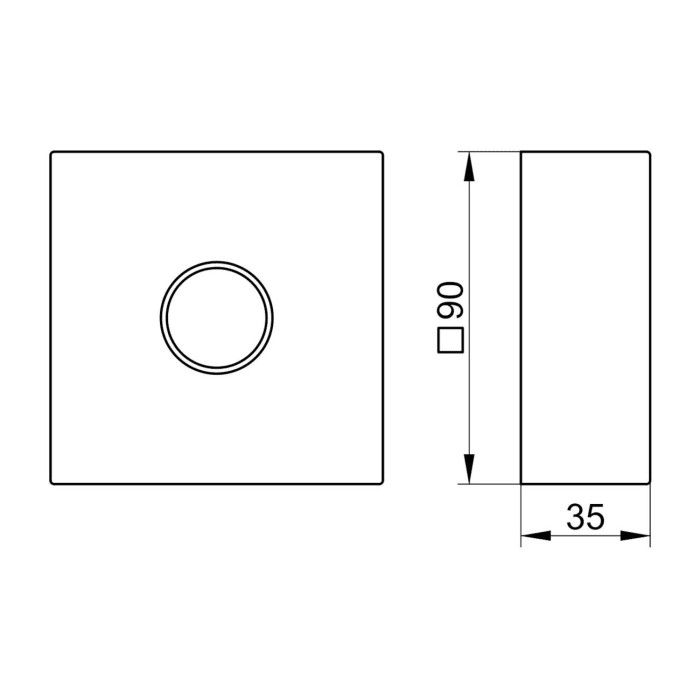 Keuco IXMO Verlängerungsrosette eckig, für G 1/2 Unterputz-Anschlüsse
