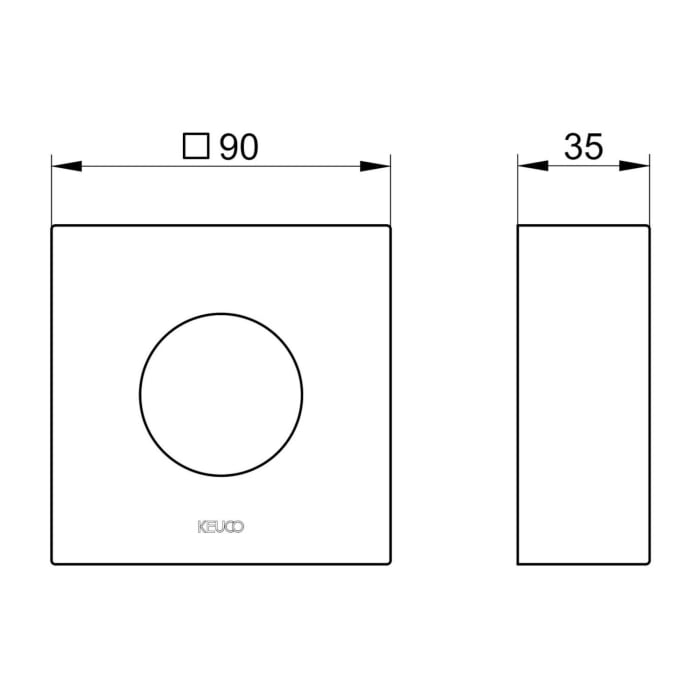 Keuco IXMO Verlängerungsrosette eckig, für Thermostatarmaturen Unterputz