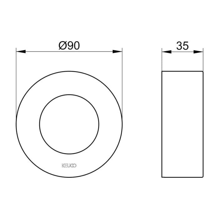 Keuco IXMO Verlängerungsrosette rund, für Ab- und Umstellventile Unterputz