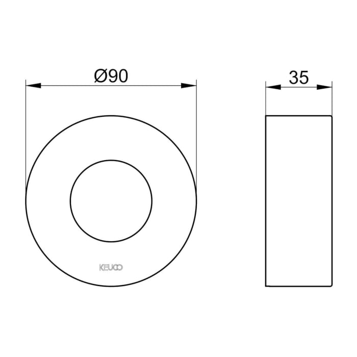 Keuco IXMO Verlängerungsrosette rund, für Thermostatarmaturen Unterputz