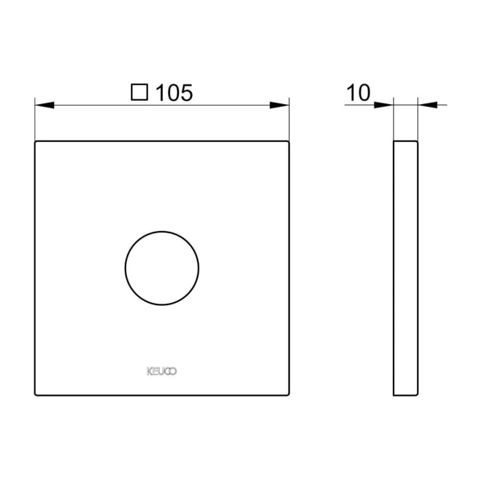 Keuco IXMO Wandrosette eckig, Übergröße, für G 1/2 Unterputz-Anschlüsse, 10,5 x 10,5 cm