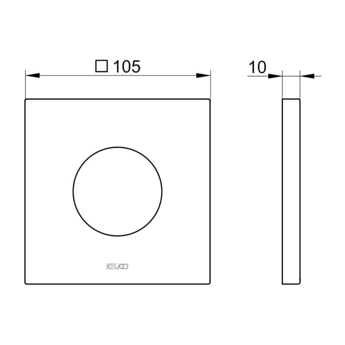 Keuco IXMO Wandrosette eckig, Übergröße, für Thermostatarmaturen Unterputz, 10,5 x 10,5 cm