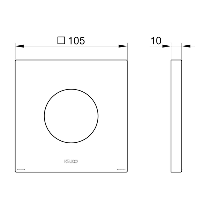 Keuco IXMO Wandrosette eckig, Übergröße, für Einhebelmischer Unterputz,  10,5 x 10,5 cm