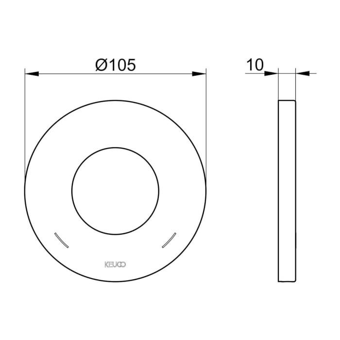 Keuco IXMO Wandrosette rund, Übergröße, für Einhebelmischer Unterputz, Ø 10,5 cm