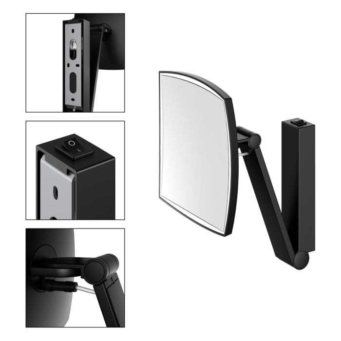 Keuco iLook-move Kosmetikspiegel, eckig mit 5-fach Vergrößerung, Wandmodell