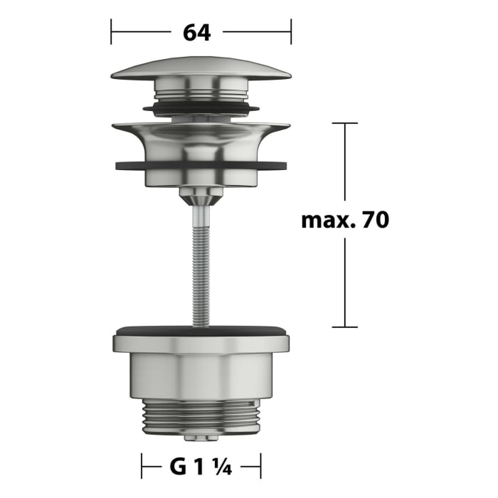 Keuco Universal Ablaufgarnitur G 1¼ für Waschtische mit Überlauf
