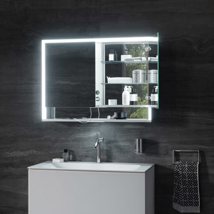 Keuco Royal Lumos Wandeinbau Spiegelschrank 105 x 73,5 cm, DALI-steuerbar, offene Ablage