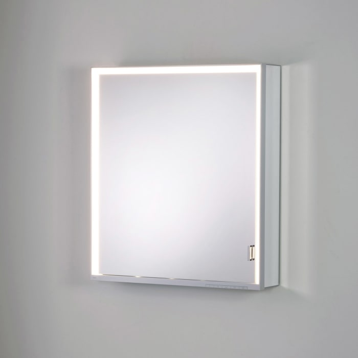 Keuco Royal Lumos Wandvorbau Spiegelschrank 65 x 73,5 cm, Anschlag links, verdeckte Ablage