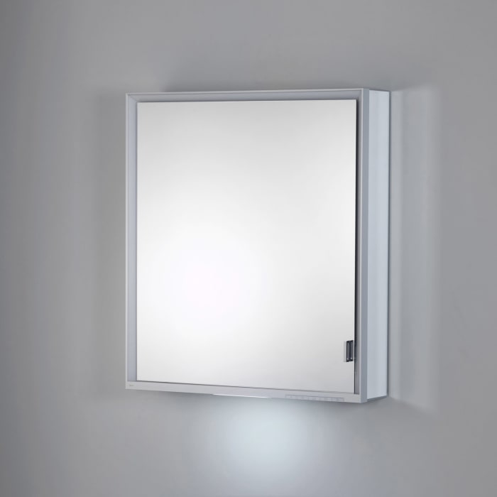 Keuco Royal Lumos Wandvorbau Spiegelschrank 65 x 73,5 cm, Anschlag links, verdeckte Ablage