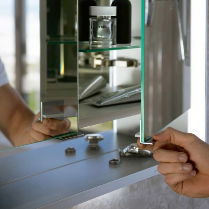 Keuco Royal Lumos Wandvorbau Spiegelschrank 70 x 73,5 cm, offene Ablage