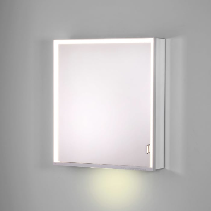 Keuco Royal Lumos Wandvorbau Spiegelschrank 65 x 73,5 cm, Anschlag rechts, DALI-steuerbar, verdeckte Ablage