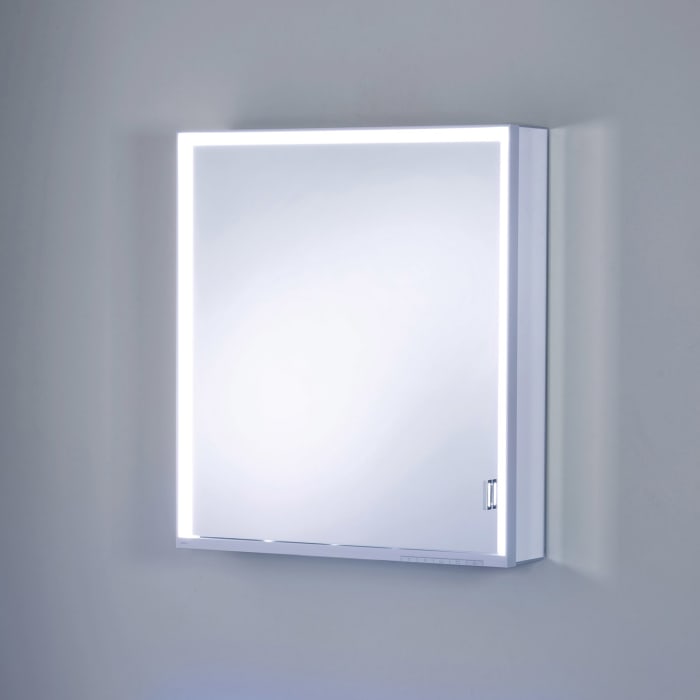 Keuco Royal Lumos Wandvorbau Spiegelschrank 65 x 73,5 cm, Anschlag links, DALI-steuerbar, verdeckte Ablage