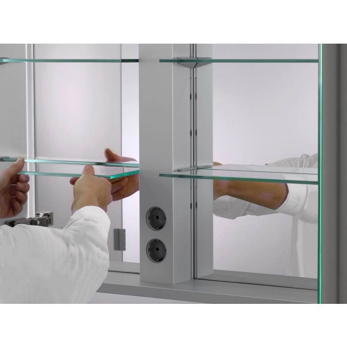 Keuco Royal Lumos Wandvorbau Spiegelschrank 80 x 73,5 cm, DALI-steuerbar, verdeckte Ablage