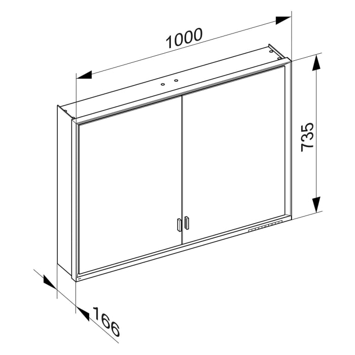 Keuco Royal Lumos Wandvorbau Spiegelschrank 100 x 73,5 cm, DALI-steuerbar, verdeckte Ablage