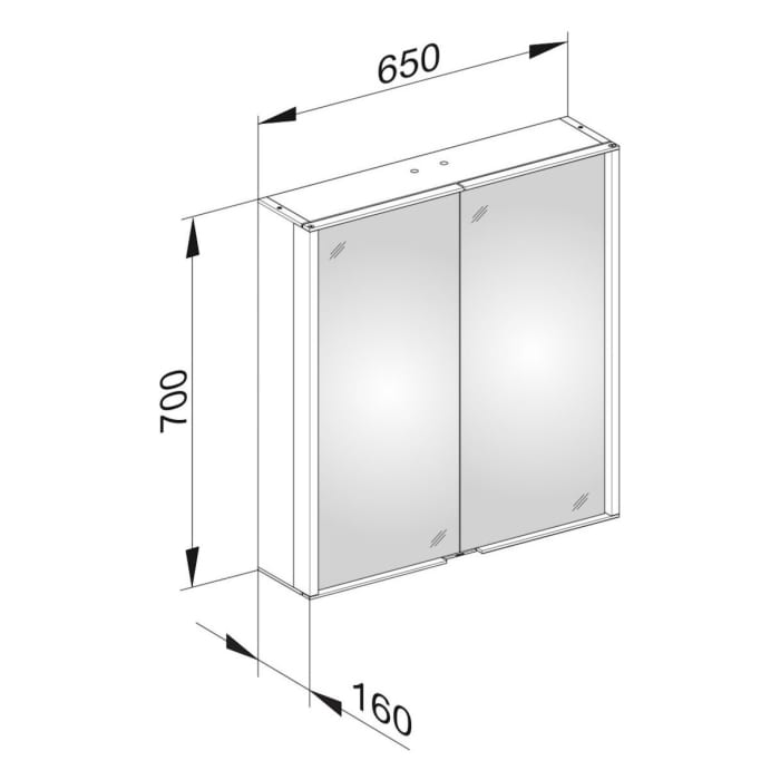 Keuco Royal Match Spiegelschrank mit LED-Beleuchtung 65 x 70 cm, CH Version