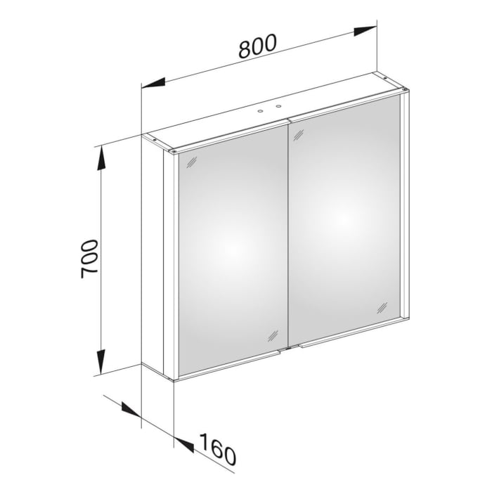 Keuco Royal Match Spiegelschrank mit LED-Beleuchtung 80 x 70 cm, CH Version