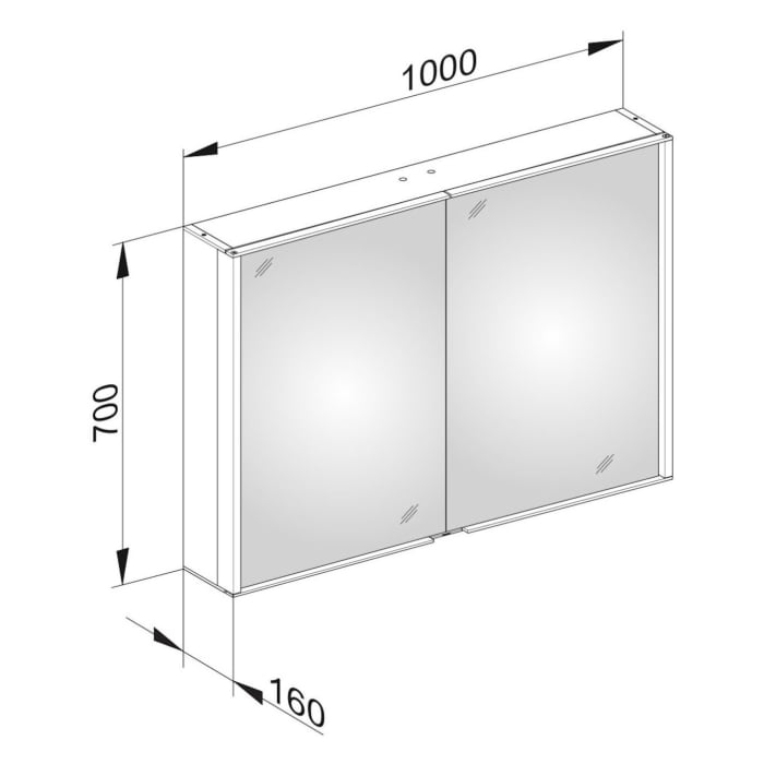 Keuco Royal Match Spiegelschrank mit LED-Beleuchtung 100 x 70 cm, CH Version