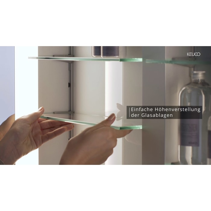 Keuco Royal Match Spiegelschrank Wandhalbeinbau mit LED-Beleuchtung 80 x 70 cm, CH Version