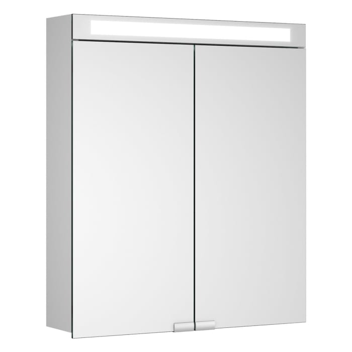 Keuco Royal E-One Aufputz-Spiegelschrank 60 x 70 cm mit 2 Türen und LED-Beleuchtung
