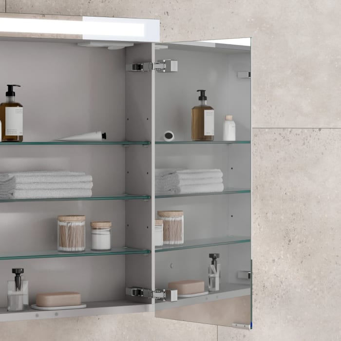 Keuco Royal E-One Aufputz-Spiegelschrank 60 x 70 cm mit 2 Türen und LED-Beleuchtung