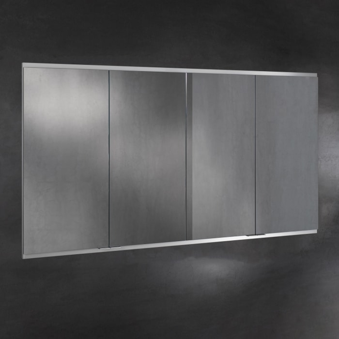 Keuco Royal P94 Unterputz-Spiegelschrank 4-türig 180 x 16 cm, mit LED-Beleuchtung, 4 Steckdosen