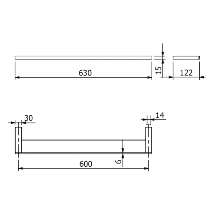 Kludi VELA C Doppel-Badetuchhalter 60 cm