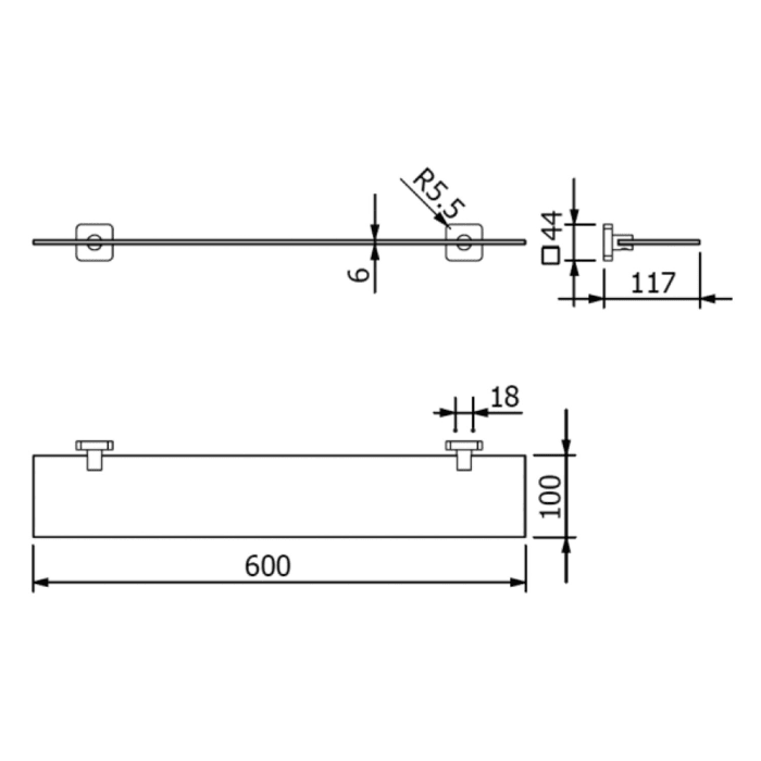 Kludi VELA S Ablagekonsole 60 cm