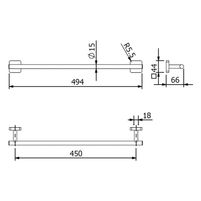 Kludi VELA S Handtuchhalter 45 cm