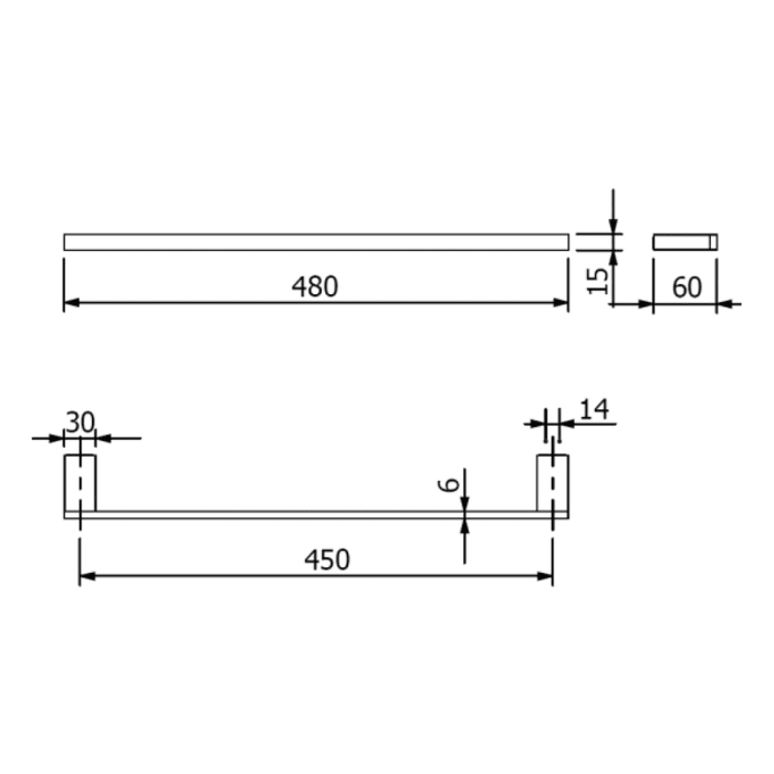 Kludi VELA C Handtuchhalter 45 cm