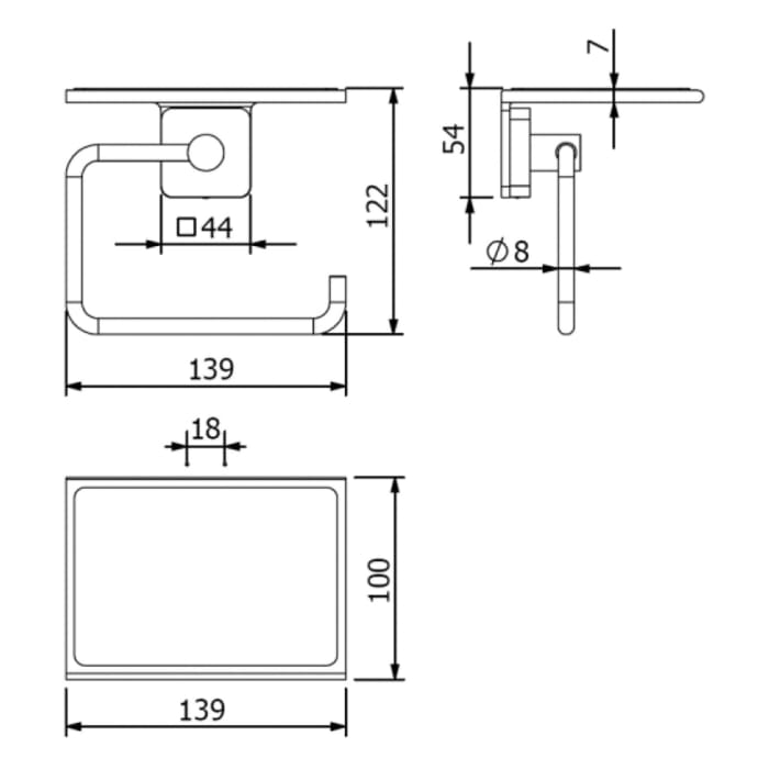 Kludi VELA S Toilettenpapierhalter mit Ablage