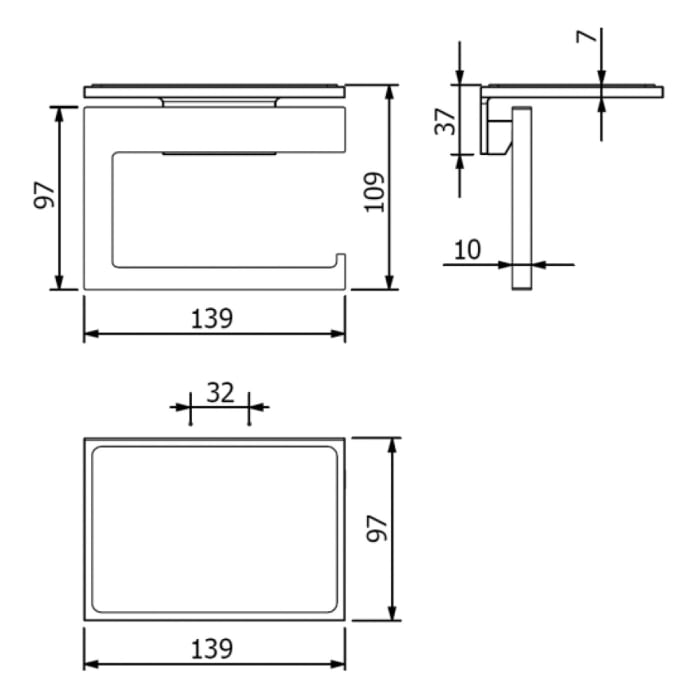 Kludi VELA C Toilettenpapierhalter mit Ablage