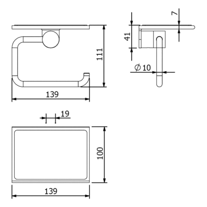 Kludi VELA R Toilettenpapierhalter mit Ablage