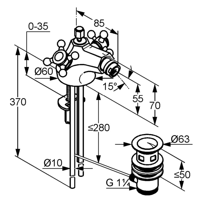 Kludi 1926 Bidetarmatur DN 8