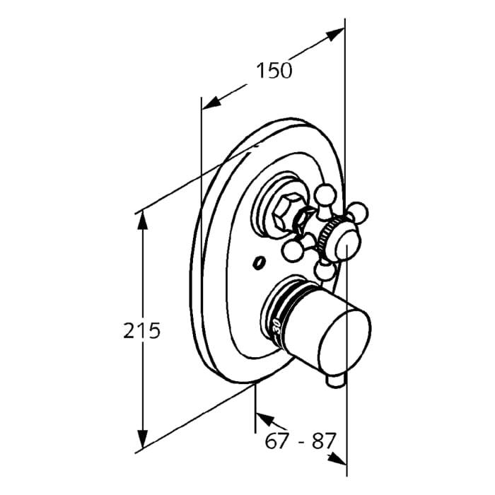 Kludi 1926 Unterputz-Thermostatarmatur mit Absperrventil