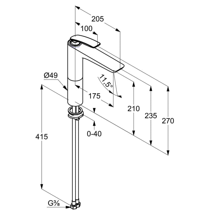 Kludi BALANCE Waschschüssel-Einhandmischer, hohe Ausführung 27 cm