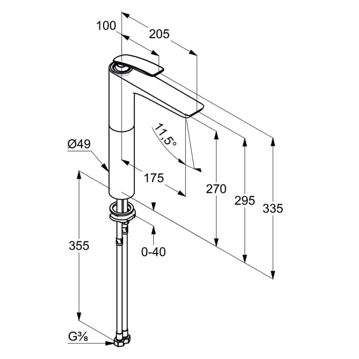 Kludi BALANCE Waschschüssel-Einhandmischer, hohe Ausführung 33,5 cm