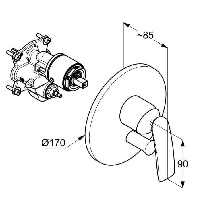 Kludi BALANCE Unterputz-Wannenfüll-und Brause-Einhandmischer